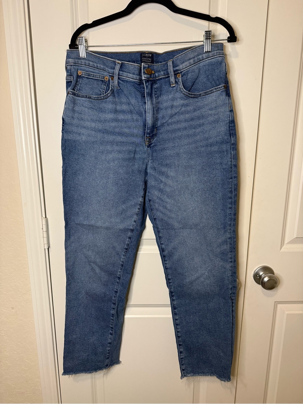 J. Crew Light Blue High-Rise Straight Crop Jeans